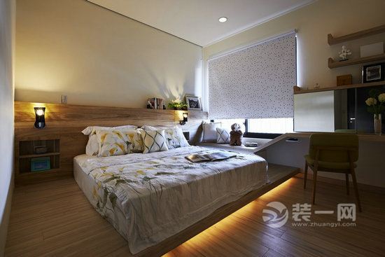 新乡装修公司日式简约原木风格两室两厅卧室装修设计效果图