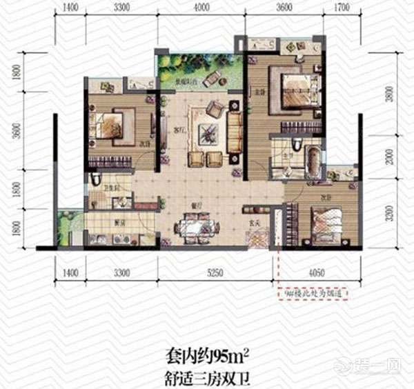 重庆装饰公司春上南滨三居室新中式装修效果图