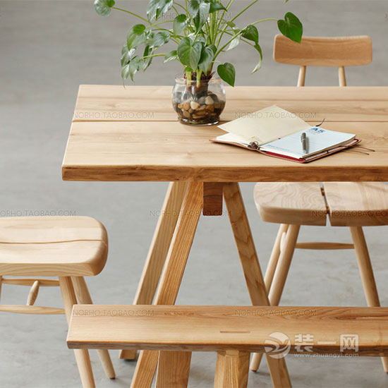 常州装饰网实木餐桌椅搭配效果图