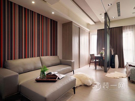 佛山装修50平小户型公寓大气质感客厅装修效果图