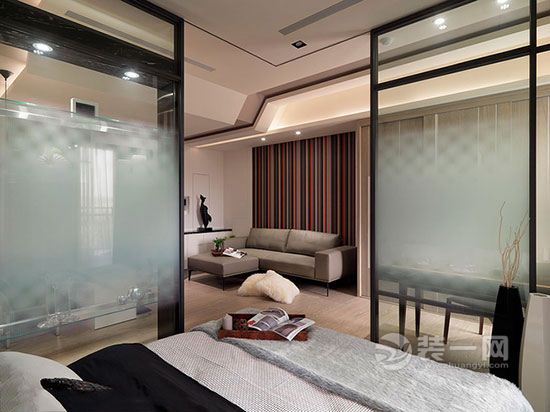 佛山装修50平小户型公寓大气质感客厅卧室装修效果图
