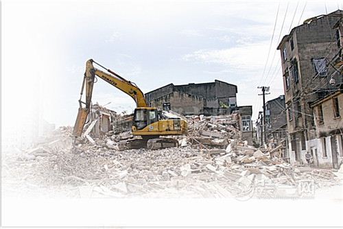 温州装修蒲州村“城中村”内的部分房屋拆迁现场图