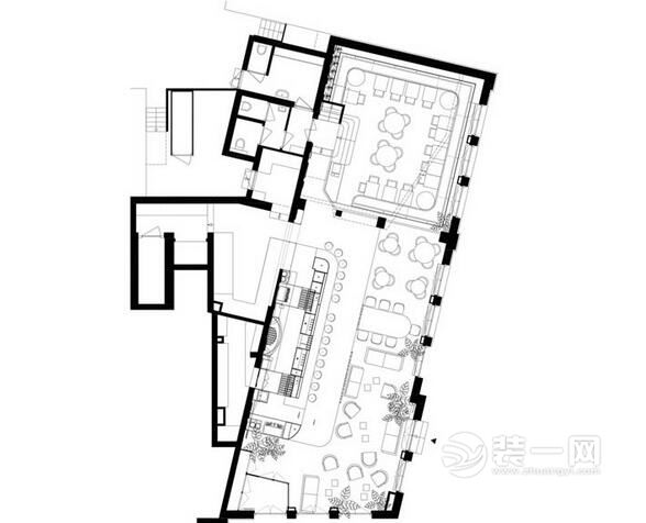 國外裝修設(shè)計(jì)350平米森系裝修風(fēng)格餐廳裝修效果圖戶型圖