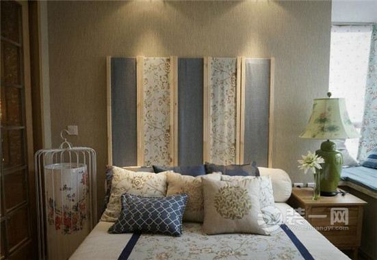 珠海装修公司46平田园风格一室一厅卧室装修设计效果图