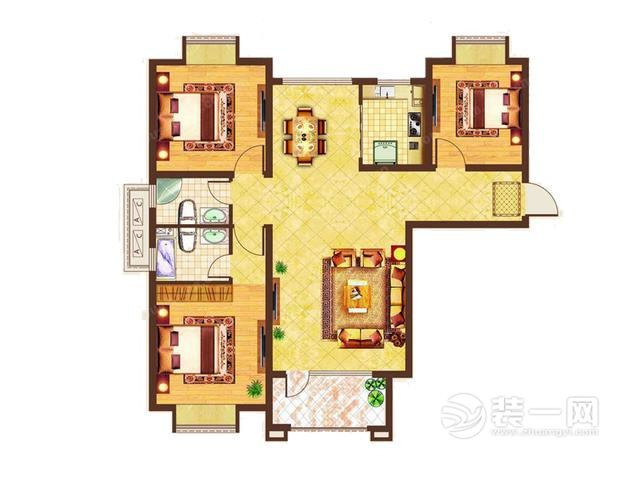 包头装修网110平三室北欧风格装修设计效果图