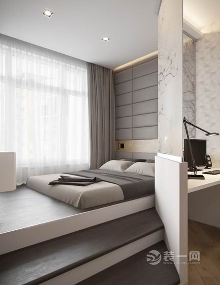 郑州装修公司现代简约风格程序员公寓装修效果图卧室