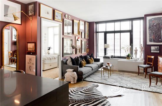 现代温和六安两居公寓装饰 优雅古铜红设计 装一网六安站