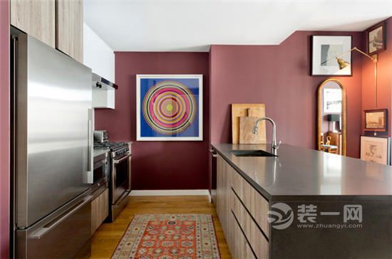 现代温和六安两居公寓装饰 优雅古铜红设计 装一网六安站