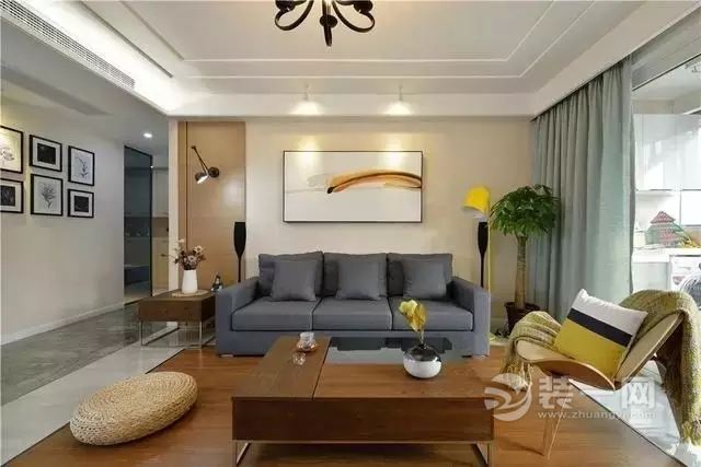 金华装饰公司120平时尚现代风格三室两厅客厅装修设计效果图