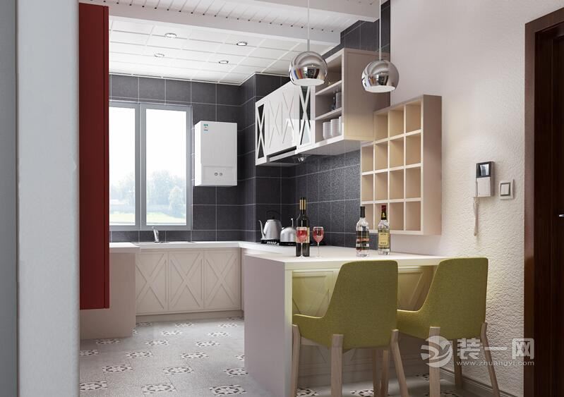 济南装修网50平米单身公寓现代时尚风格厨房装修效果图