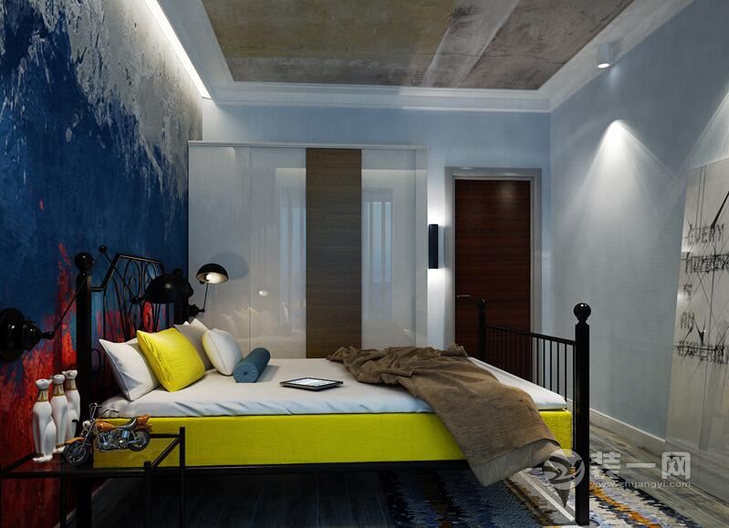 济南装修网50平米单身公寓现代时尚风格卧室装修效果图