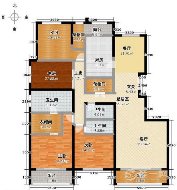 北京装修公司新古典风格 35万打造四室两厅三卫装修 四室两厅三卫装修效果图