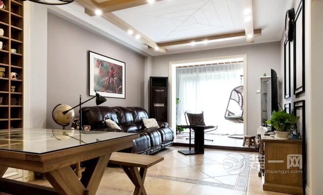 100平米两室一厅美式风格装修案例客厅装修效果图