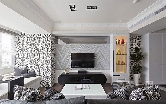 黑白时尚新古典 金寨装饰设计温馨三居室