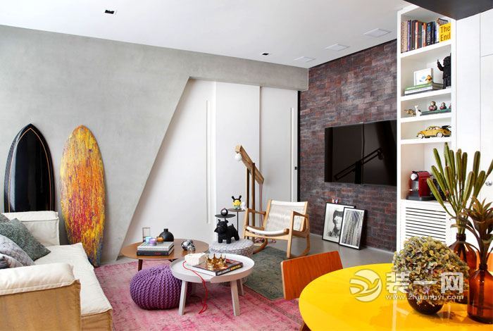 东莞装修网现代时尚风格40平单身公寓装修设计效果图