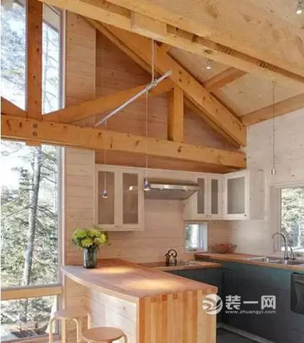 8款木质元素日式厨房装修设计效果图