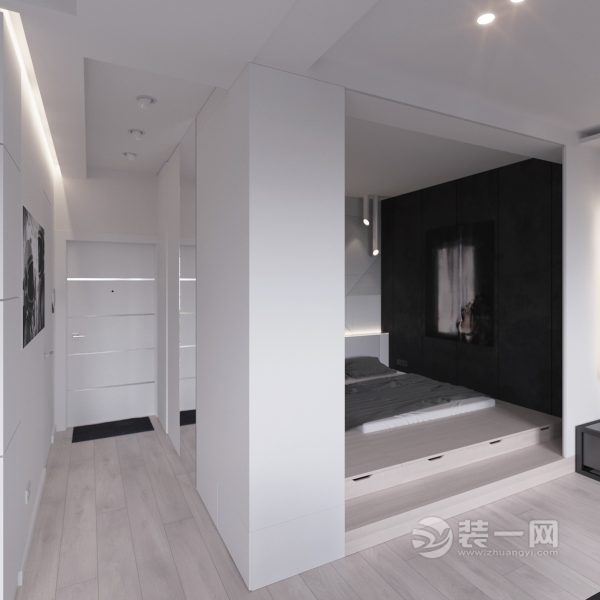 上海装修公司荐小户型装修实景图 小户型设计效果图 50平米一室一厅现代风格装修效果图