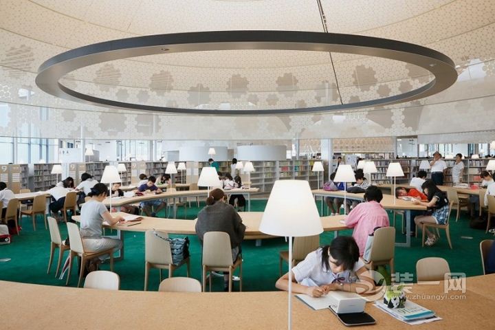 装修网力荐国外装修设计 日本图书馆装修设计效果图