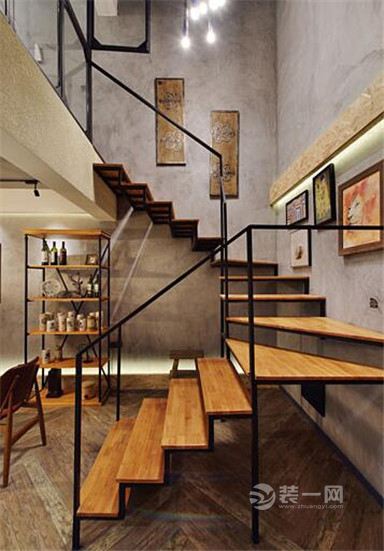 太原装饰公司60平轻工业混搭风格复式公寓楼梯装修效果图