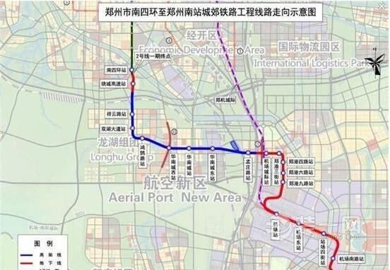 鄭州城郊鐵路工程一期線路圖