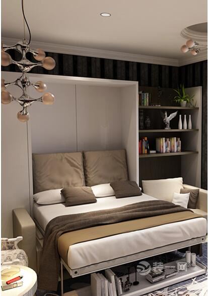 隐形床壁床图片 北京装修公司2016年隐形床折叠床款式 小户型空间创意设计