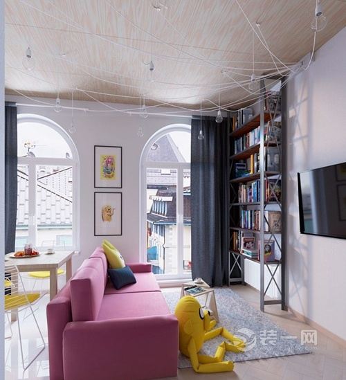 平顶山装饰公司40平时尚现代风格一居室起居室装修效果图