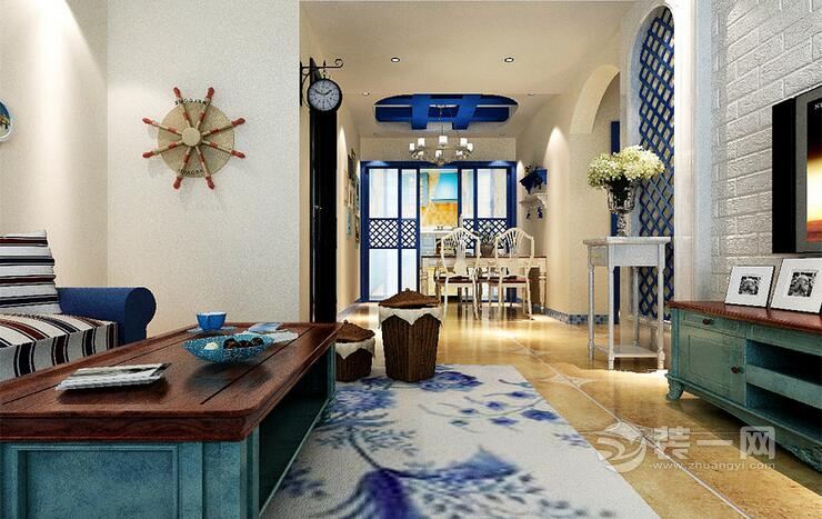 130平米三室两厅地中海风格装修效果图
