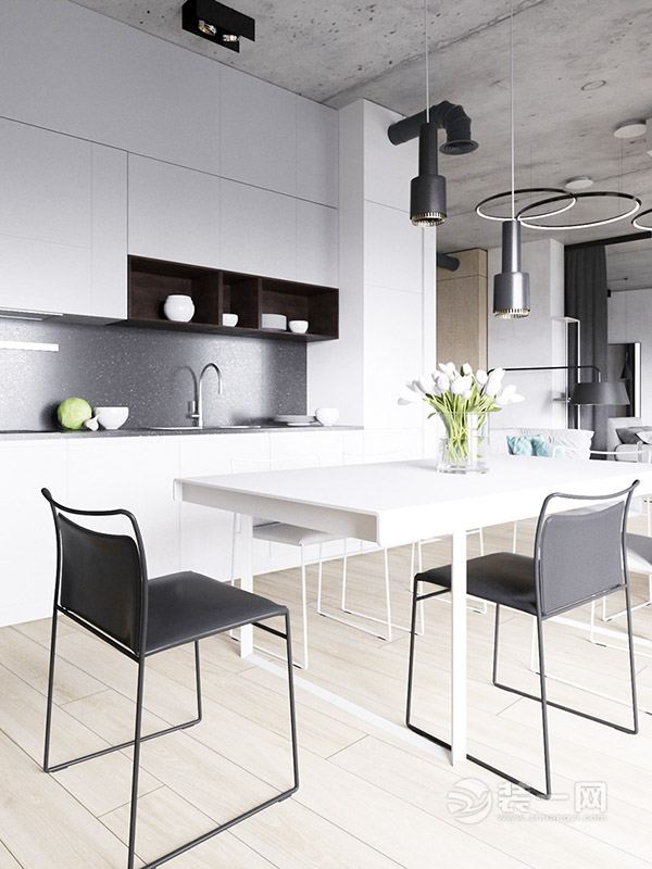 珠海装饰公司60平轻工业风格一室两厅厨房装修效果图