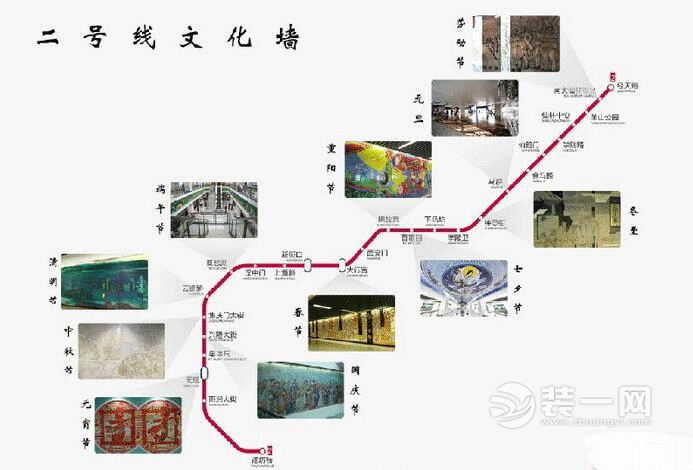 均为传统节日? 南京装修公司曝2号线文化墙主题装饰