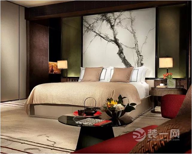 唐山家装公司新中式风格卧室装修效果图