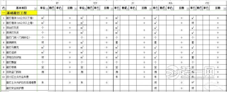 装修报价明细表