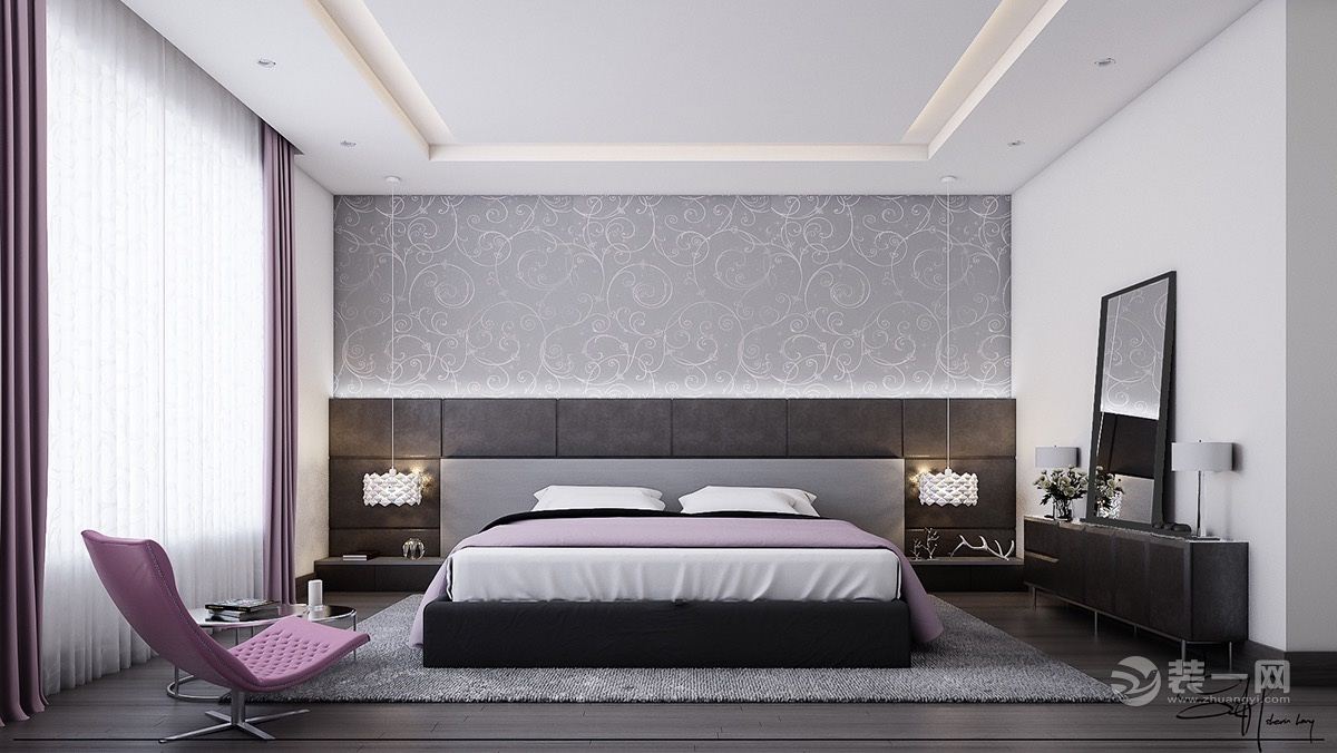 上海装饰公司荐2016现代简约风格卧室装修效果图大全