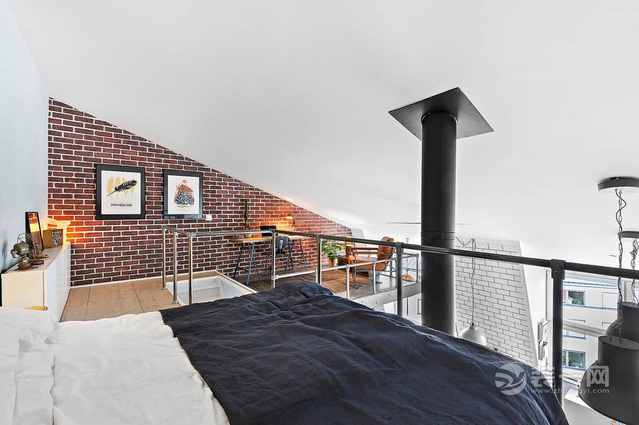 60平工业loft公寓装修效果图