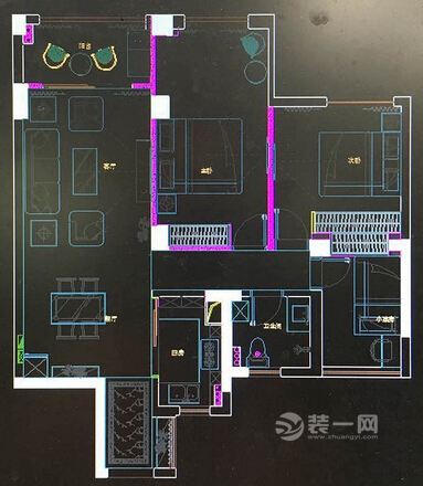 邵阳89平小三室美式田园风格装修效果图