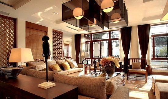 大气沉稳休闲空间 六安装饰中式风格客厅设计