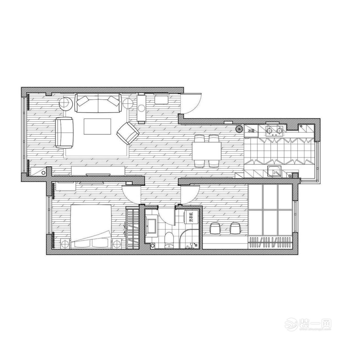 唐山装修公司简约美式风格设计实景效果图