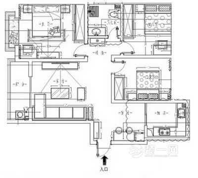 120平米二居室欧式装修设计户型图