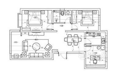 100平米三居室装修设计户型图