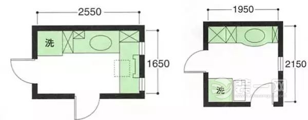 四式分离的卫生间设计，几种标准的尺寸和布局方式