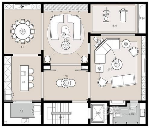 500平米新中式别墅装修设计户型图