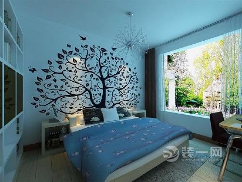 硅藻泥卧室背景墙装修设计效果图