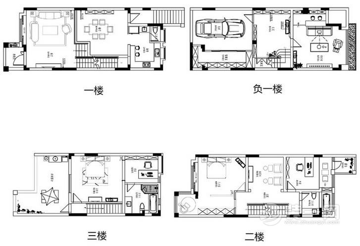 简欧风格别墅装修户型图