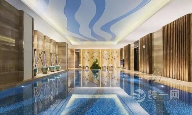 郑州建业天筑样板间，带室内游泳池的别墅装修效果图