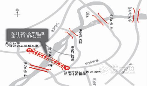 南京长江五桥春节后将全线开工 预计2020年建成通车