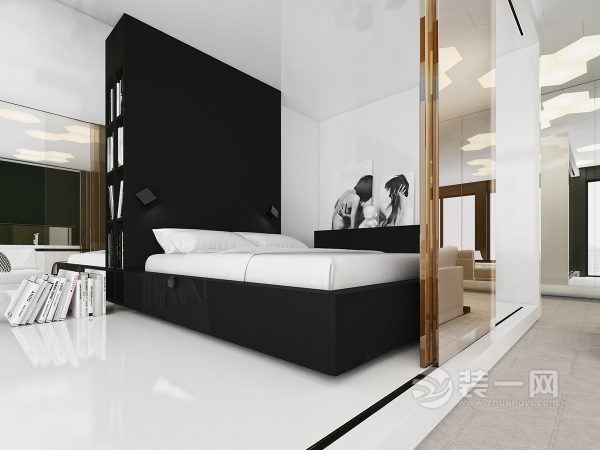 上海装饰公司力荐后现代极简黑白卧室装修效果图大全