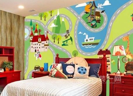 五彩缤纷的乐园 霍山装饰设计儿童房壁纸