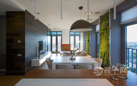 翠绿的草坪搬回家 天津装修公司现代风格三居室设计