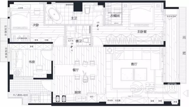 7万装修99平三居室北欧简约风案例