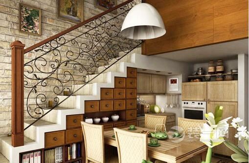 8款楼梯下方厨房装修设计效果图