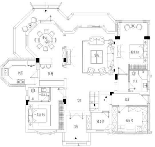 现代简约风格别墅装修设计户型图